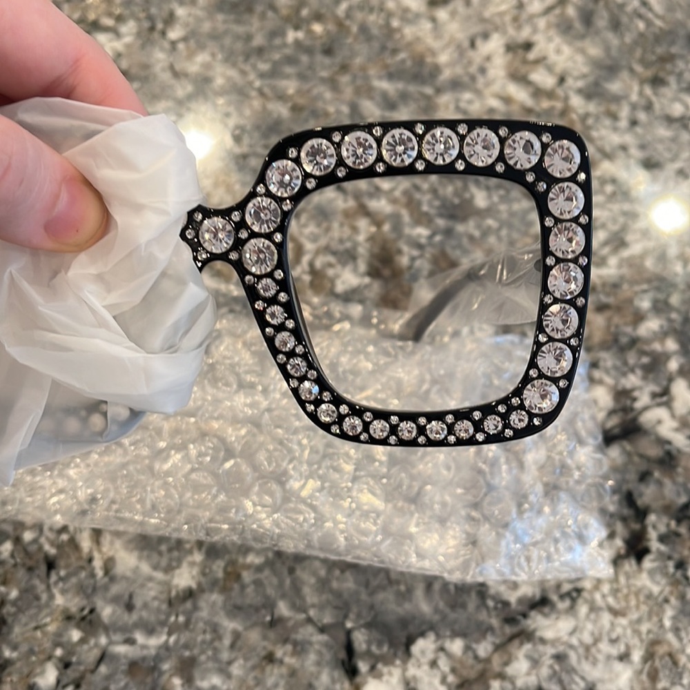 Black crystal Frame Glasses